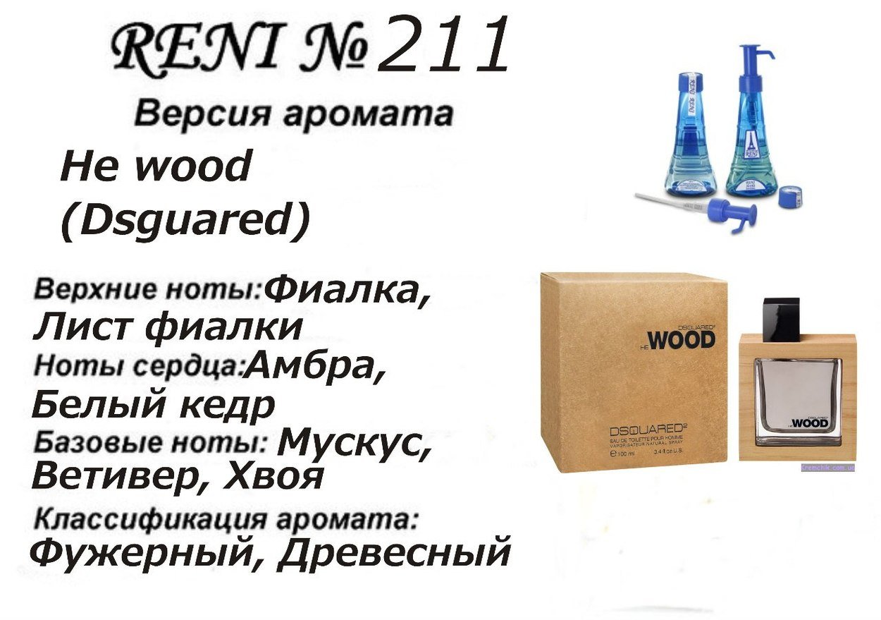 Reni 211 Аромат направления He wood (Dsquared) - 100 мл - фото