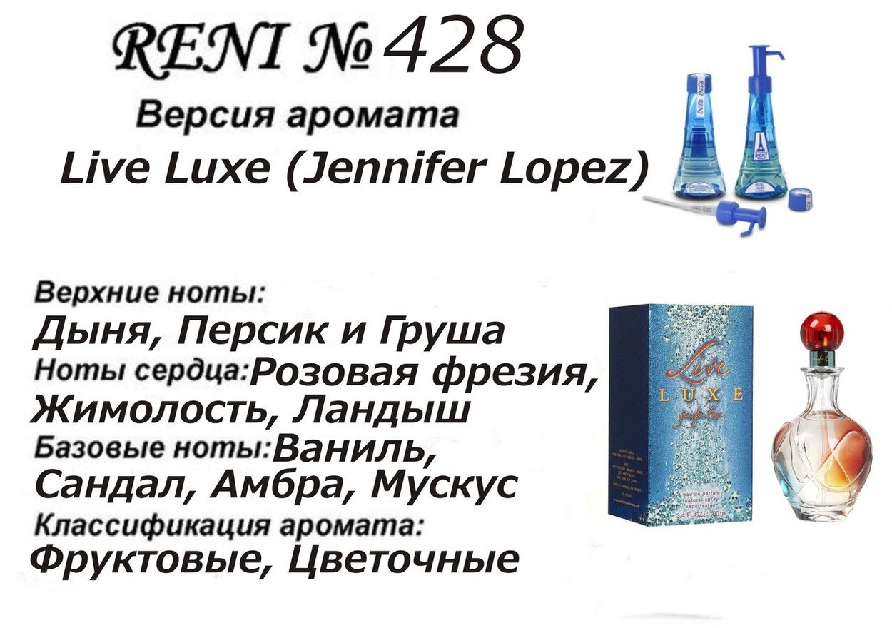 Reni 428 Аромат направления Live Luxe (Jennifer Lopez) - 100 мл - фото